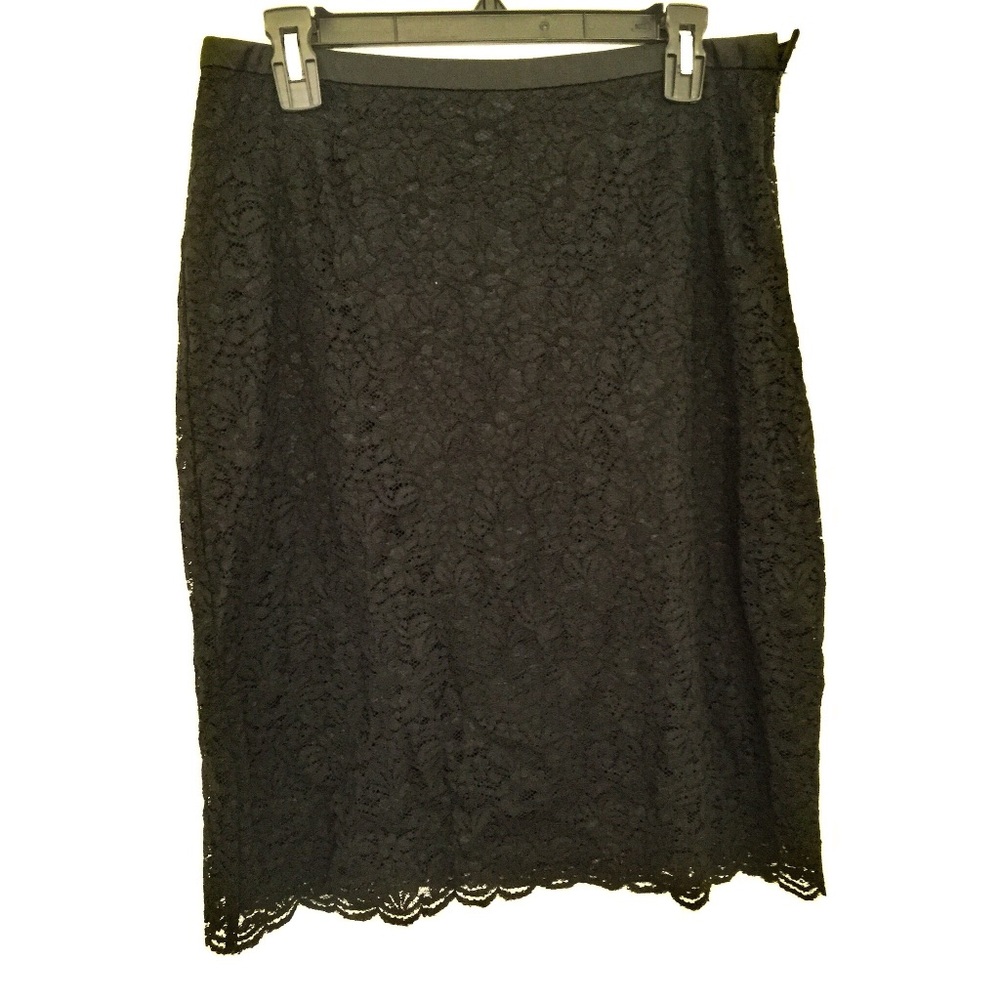 Black Lace Pencil Skirt